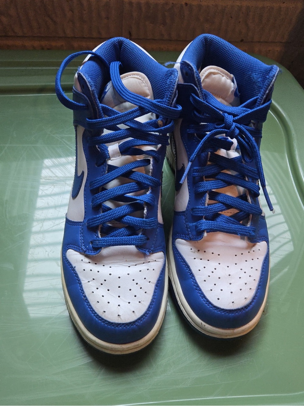 Nike Kids High-Top Sneakers in Blue and White